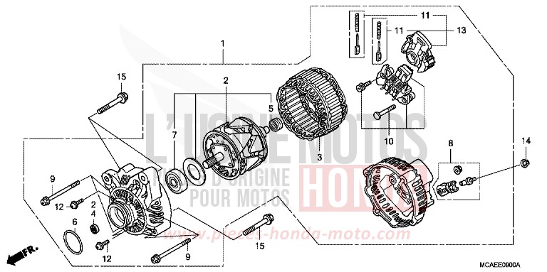 GENERATRICE de Gold Wing MAT ALTAIR SILVER METALLIC (NHB38) de 2016